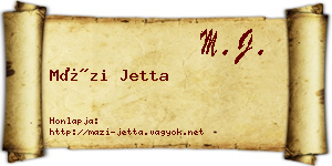 Mázi Jetta névjegykártya
